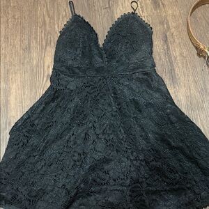 Black Lace Sleeveless Dress